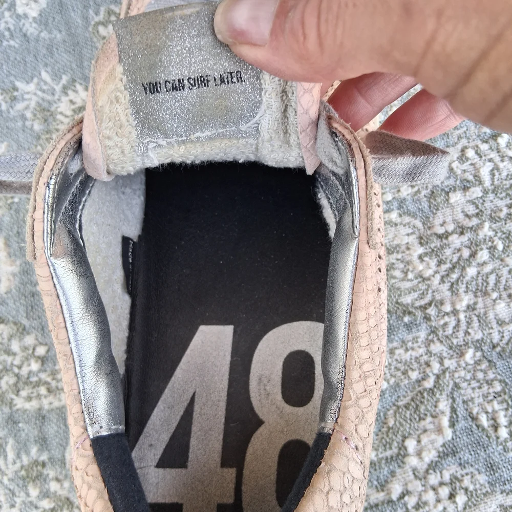 🪱 P448 John Prince Pink Python Snake Print Low Top Sneakers Sz.38/7.5 - Picture 12 of 16